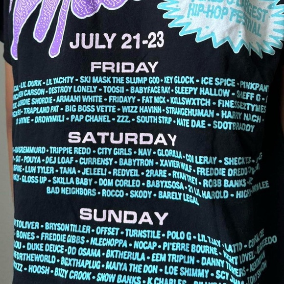 Rolling Loud Miami x Culture Kings Tour Graphics Black Tee Shirt - Picture 5 of 6